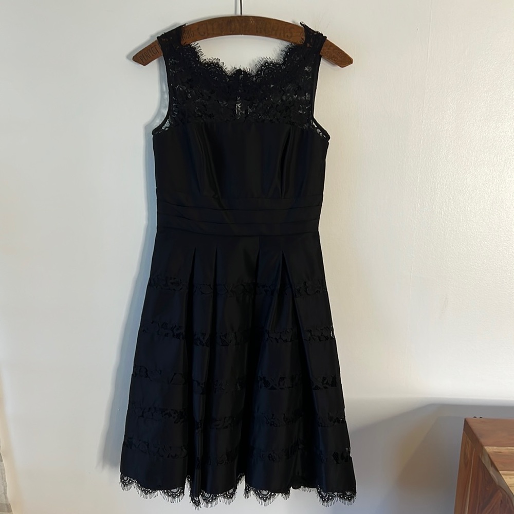 White House Black Market WHBM Black Lace Party Dress.  Size 2.